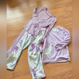 Carter's Girls Llama Pajama 2 Set Stripes Lavender NWT SZ 4T & 6